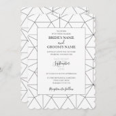 Elegant Geometric Pattern Wedding Invitations Kaart (Voorkant / Achterkant)