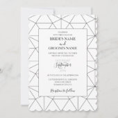 Elegant Geometric Pattern Wedding Invitations Kaart (Voorkant)