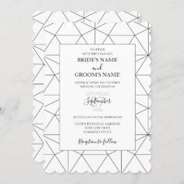 Elegant Geometric Pattern Wedding Invitations Kaart
