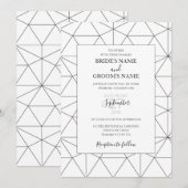 Elegant Geometric Pattern Wedding Invitations Kaart (Voorkant / Achterkant)