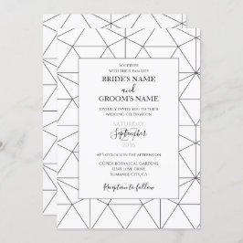 Elegant Geometric Pattern Wedding Invitations Kaart