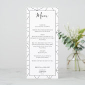 Elegant Geometric Pattern Wedding Menu (Staand voorkant)