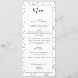 Elegant Geometric Pattern Wedding Menu