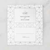 Elegant Geometric Pattern Wedding Place Card Plaatskaartje (Buitenkant ongevouwen)