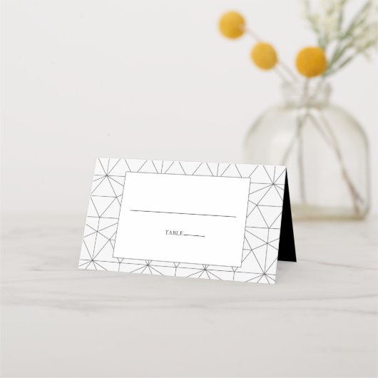 Elegant Geometric Pattern Wedding Place Card Plaatskaartje (Voorkant)