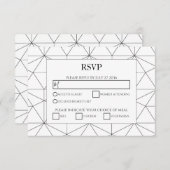 Elegant Geometric Pattern Wedding RSVP-kaarten RSVP Kaartje (Voorkant / Achterkant)