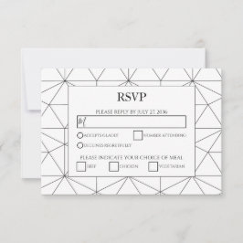 Elegant Geometric Pattern Wedding RSVP-kaarten RSVP Kaartje