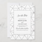Elegant Geometric Pattern Wedding Save the Date (Voorkant)