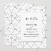 Elegant Geometric Pattern Wedding Save the Date (Voorkant / Achterkant)