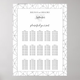 Elegant Geometric Pattern Wedding Seding Chart Poster