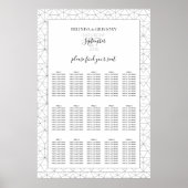Elegant Geometric Pattern Wedding Seding Chart Poster (Voorkant)