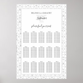 Elegant Geometric Pattern Wedding Seding Chart Poster