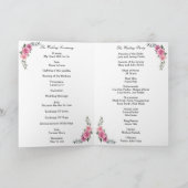 Elegant Geometric Pink Rose Wedding Program Kaart (Binnen)