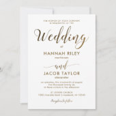 Elegant Geometric Print Black en Gold Wedding Kaart (Voorkant)