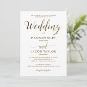 Elegant Geometric Print Black en Gold Wedding Kaart (Staand voorkant)