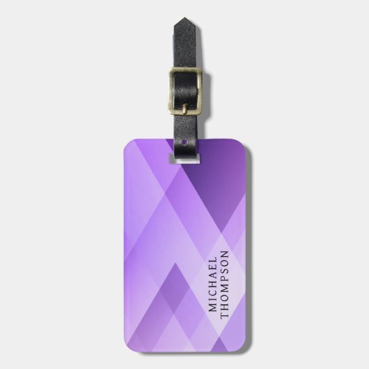 Elegant Geometric purple background Bagagelabel (Voorkant verticaal)