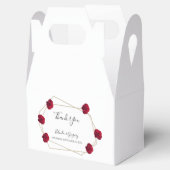 Elegant Geometric Red Rose Wedding Bedankdoosjes (Geopend)