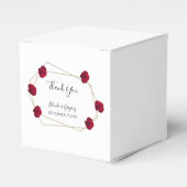 Elegant Geometric Red Rose Wedding Bedankdoosjes (Voorkant Zijde)