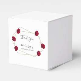 Elegant Geometric Red Rose Wedding Bedankdoosjes
