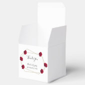 Elegant Geometric Red Rose Wedding Bedankdoosjes (Geopend)