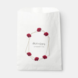 Elegant Geometric Red Rose Wedding Bedankzakje