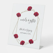 Elegant Geometric Red Rose Wedding Cards & Gifts