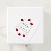 Elegant Geometric Red Rose Wedding Gift Bedankjes Labels (In situ)