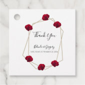 Elegant Geometric Red Rose Wedding Gift Bedankjes Labels (Voorkant)