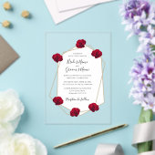 Elegant Geometric Red Rose Wedding Invitations Acryl Uitnodigingen (Insitu (Huwelijk))