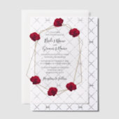 Elegant Geometric Red Rose Wedding Invitations Vellum Uitnodigingen (Offset (Uitnodiging))