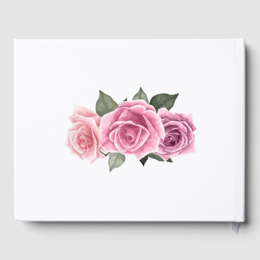 Elegant Geometric Roze Rose Wedding Guestbook Gastenboek (Achterkant)