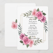 Elegant Geometric Roze Vrijgezellenfeest Kaart (Voorkant / Achterkant)