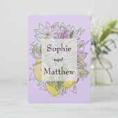 Elegant Geometric Rustic Greenery lemon Lavender Kaart (Staand voorkant)