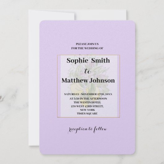 Elegant Geometric Rustic Greenery lemon Lavender Kaart (Achterkant)