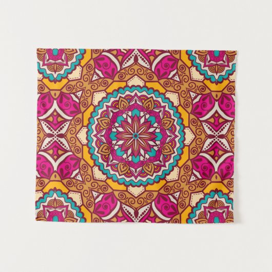 Elegant Geometric Shapes – Colorful Girly Pattern Wandkleed (Voorkant (horizontaal))