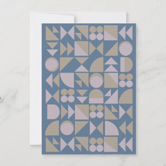 Elegant Geometric Shapes Dusty Blue Modern Wedding Kaart (Achterkant)