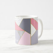 Elegant geometric stripes polka dots pastel koffiemok (Voorkant rechts)
