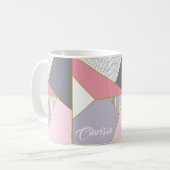Elegant geometric stripes polka dots pastel koffiemok (Voorkant links)