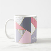 Elegant geometric stripes polka dots pastel koffiemok (Links)