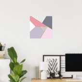 Elegant geometric stripes polka dots pastel poster (Thuiskantoor)