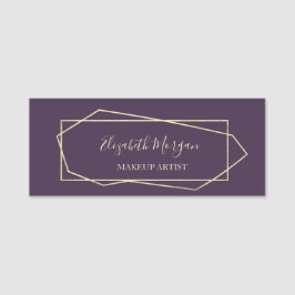 Elegant Geometric, Violet, Makeup kunstenaar Naamplaatje
