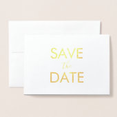 Elegant Geometrical Save the Date Photo Card Folie Kaarten (Voorkant met envelop)