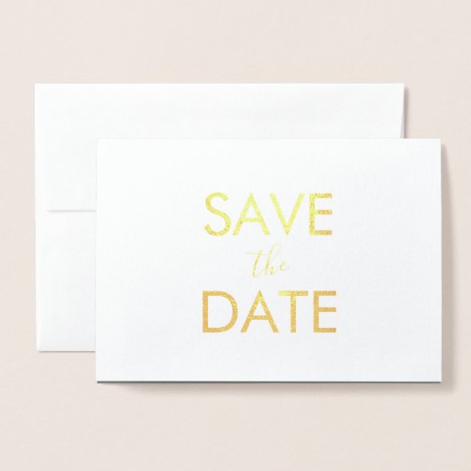 Elegant Geometrical Save the Date Photo Card Folie Kaarten (Voorkant met envelop)