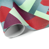 Elegant geometrisch Abstract rood grijs turquoise Cadeaupapier (Rol Hoek)