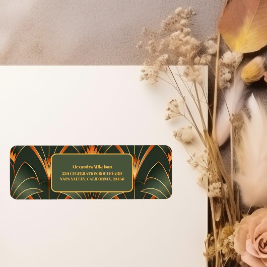 Elegant geometrisch Art Deco Vrijgezellenfeest Etiket