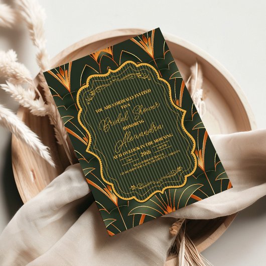 Elegant geometrisch Art Deco Vrijgezellenfeest Kaart