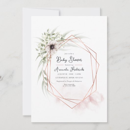 Elegant geometrisch Baby shower Kaart (Voorkant)