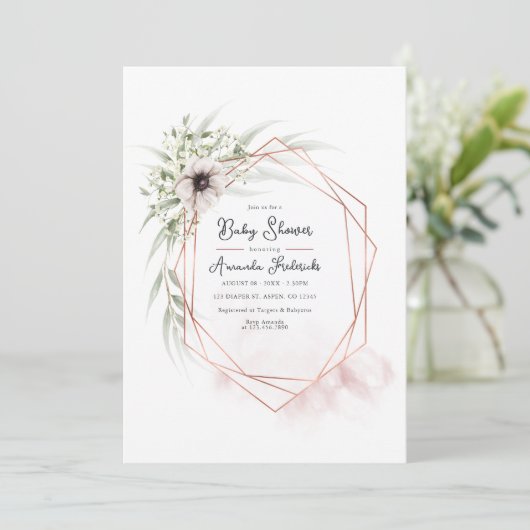 Elegant geometrisch Baby shower Kaart (Staand voorkant)