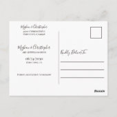Elegant Geometrisch Bloemen Bruiloft Save the Date Briefkaart (Achterkant)