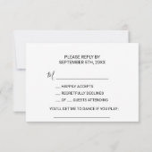 Elegant Geometrisch Bloemen Song Aanvraag RSVP (Achterkant)